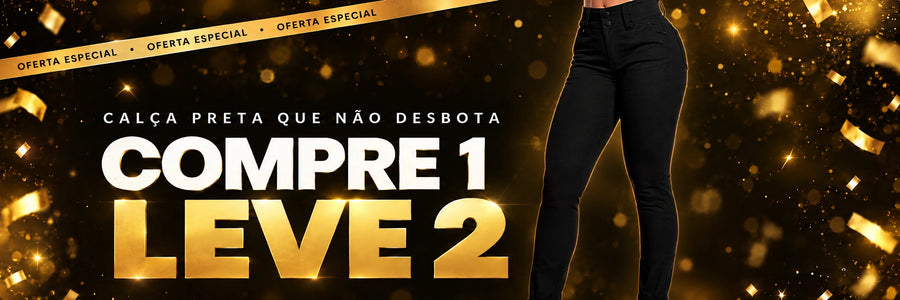 Calça Jeans Modeladora Preta que Não Desbota - Compre 1 Leve 2